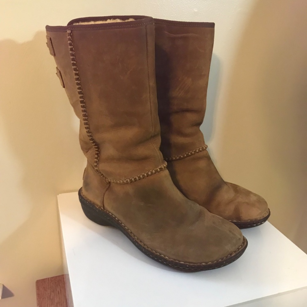 UGG ‘Haywell’ leather shearling boots